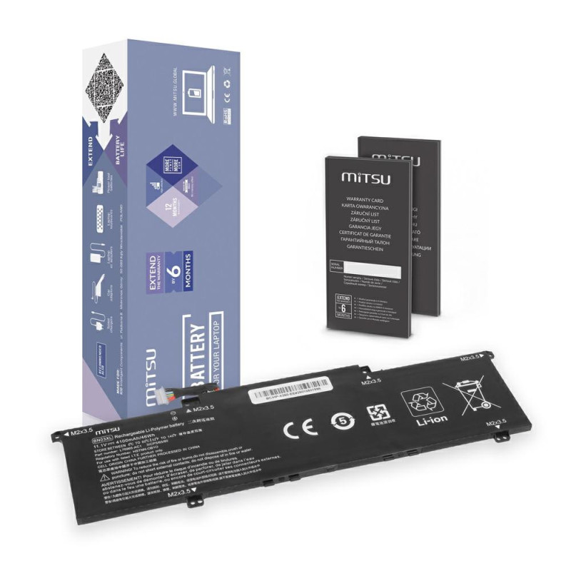 Batería compatible para portátil HP BN03XL 11.1V 4100mAh Mitsu