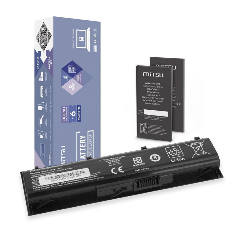 Batería compatible para portátil HP PA06 11.1V 4400mAh Mitsu