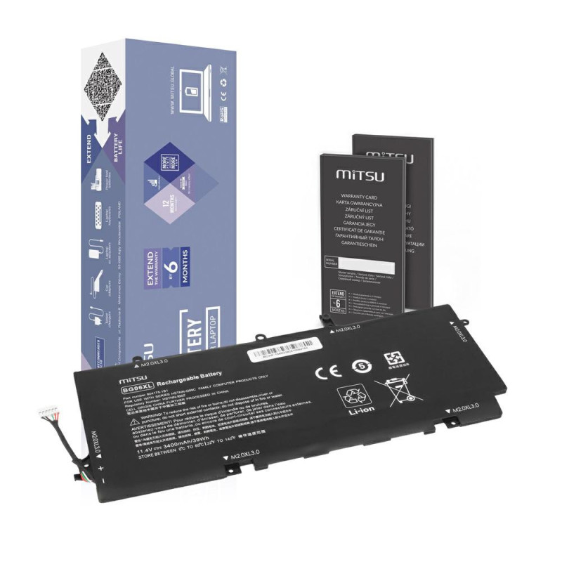 Batería compatible para portátil HP BG06XL 11.4V 3400mAh Mitsu