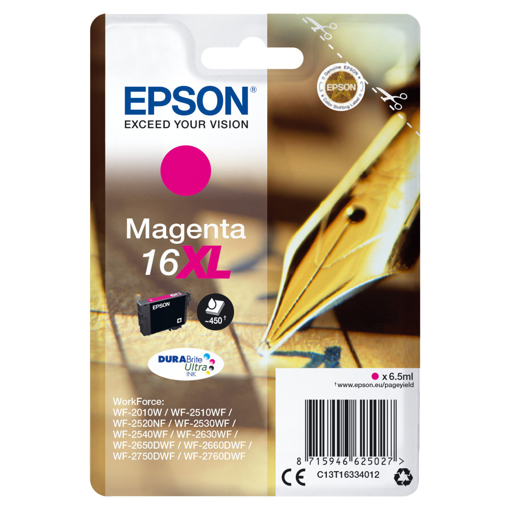 Tinta original epson t1633 xl magenta c13t16334012 6.5ml