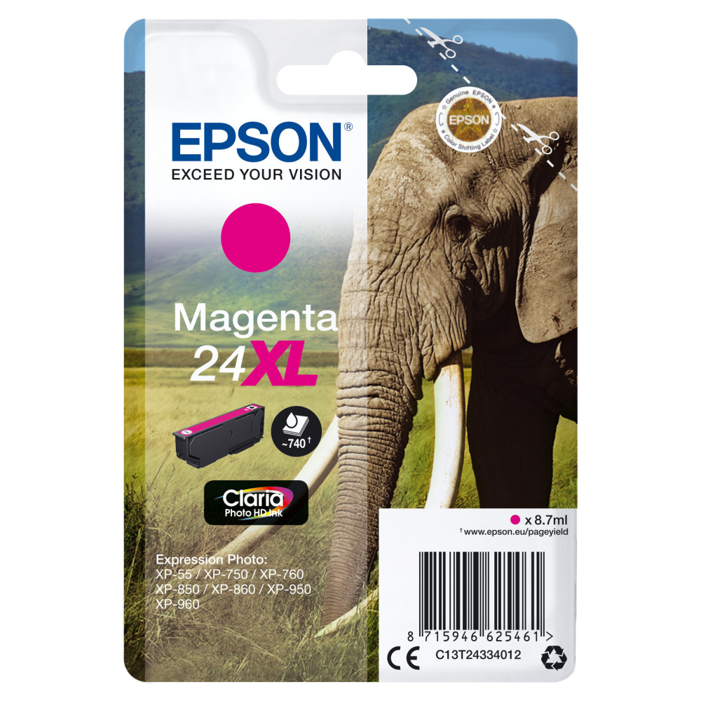 Tinta original epson t2433 xl magenta c13t24334012 8.7ml