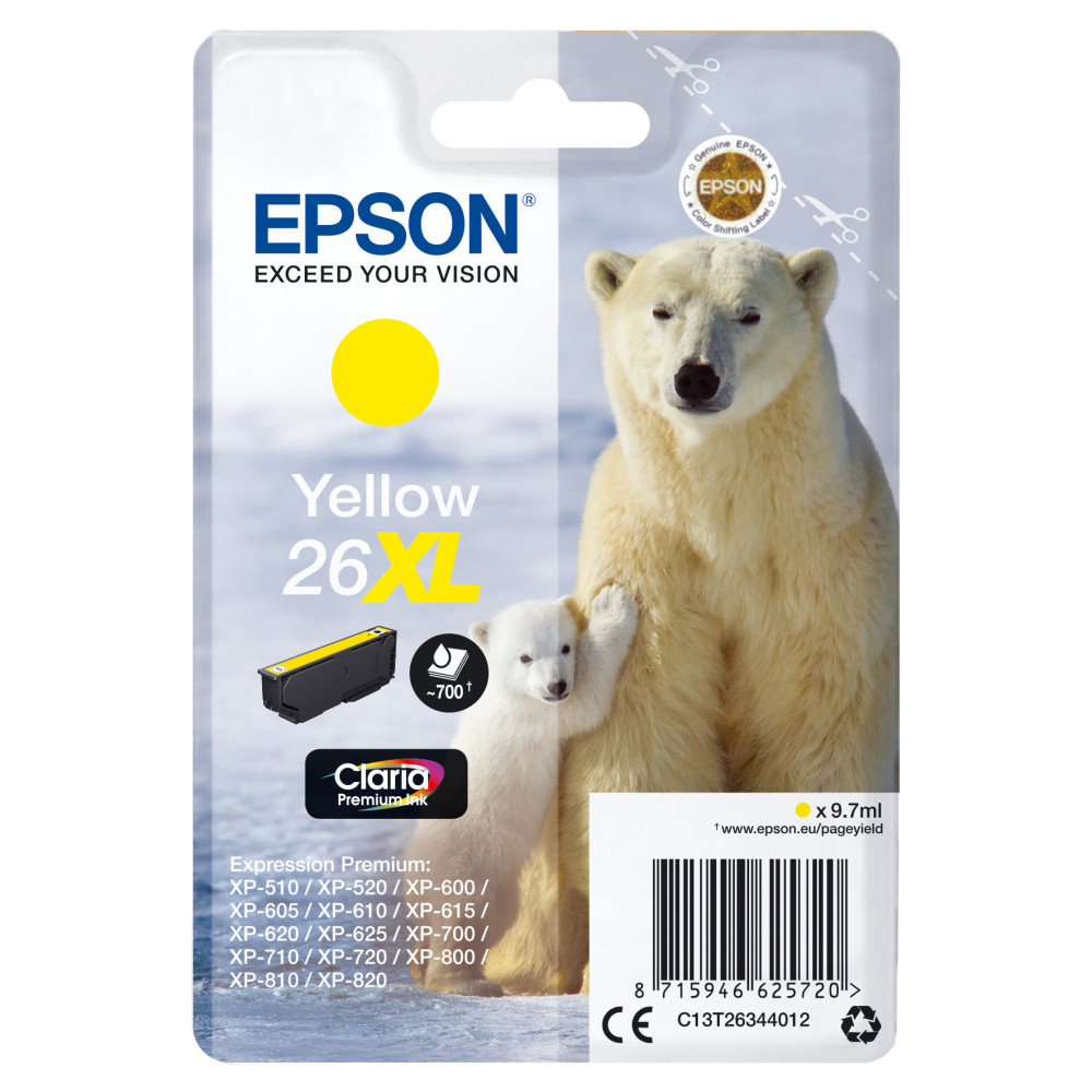 Tinta original epson t2634 xl amarillo c13t26344012 9.7ml