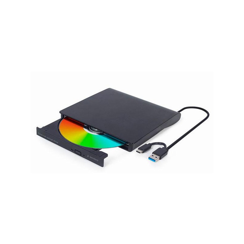 Grabadora Externa CD/DVD Gembird / USB 3.1 / Type-C / Negra / DVD-USB-031