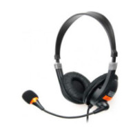 Auriculares con microfono Natec Drone / Diadema ajustable / 2x jack 3.5 / 1.8 m / Negro-Naranja / NSL-0294