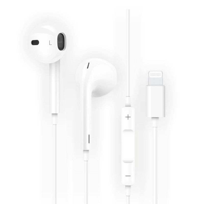 Auriculares Intrauditivos Lightning earTECH HIP / Micrófono / 1.2m / Blancos / TEC1201 / Tech One Tech