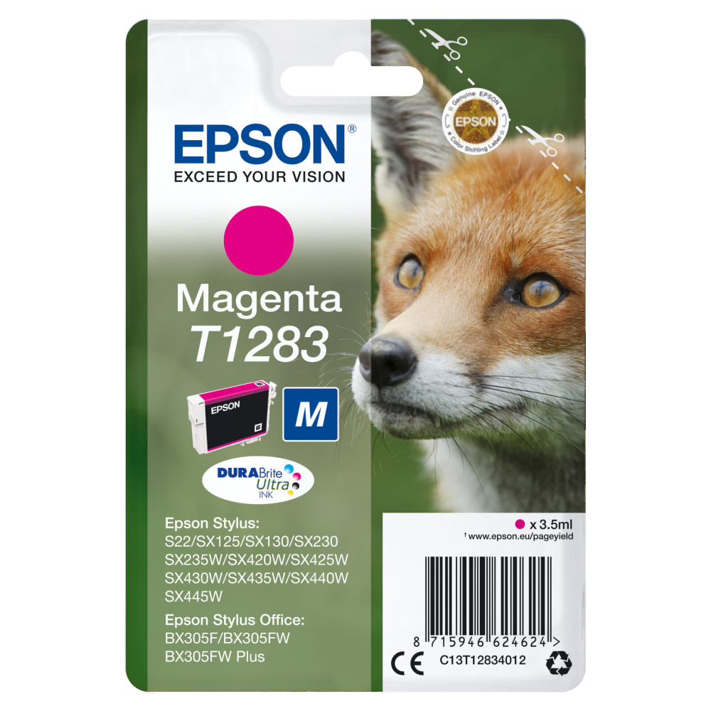 Tinta original epson t1283 magenta c13t12834022 3.5ml   con alarma