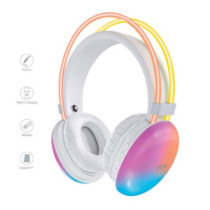 Auriculares diadema Bluetooth 5.4 TC3354 / Mp3 / MicroSD / FM / Iluminacion Led / Blanco / MTK / 0353541