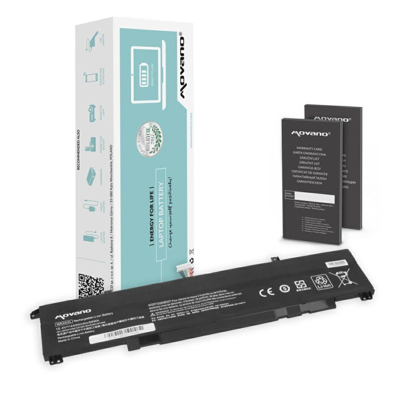 Batería compatible para portátil HP WK04XL 15.4V 4400mAh Movano