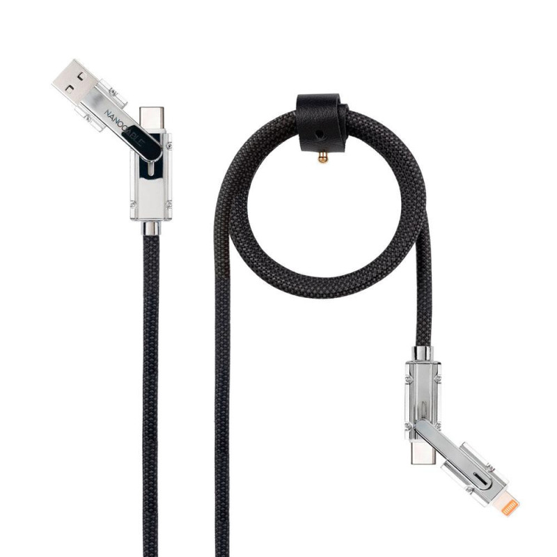 Cable datos USB - Type-C - Iphone / 2m / 27W / Negro / Indicador Led / Nanocable 10.01.2602