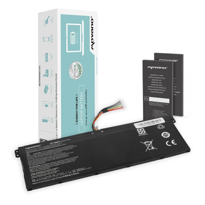 Batería compatible para portátil ACER AP19B8K 11.4V 3400 mAh Movano