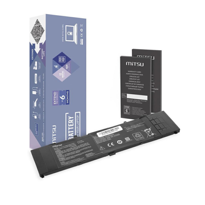Batería compatible para portátil ASUS B31N1535 11.4V 3900mAh Mitsu