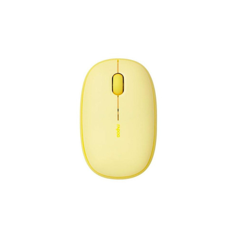 Raton Inalambrico Rapoo M660 Amarillo / Dual BT 5.0 + RF 2.4Ghz / 1.300 Dpi / 3 Botones / USB 3.0 / Multimodo / 14382