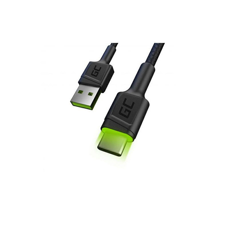 Cable datos USB a Type-C 2m GREENCELL QC 3.0 KABGC13