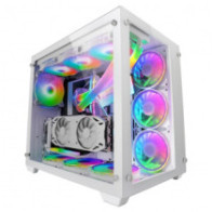 Caja e-atx mars gaming mcv3 white xxl premium custom doble ventana de cristal templado