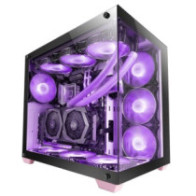 Caja e-atx mars gaming mcv4 pink xxl premium custom doble ventana de cristal templado c