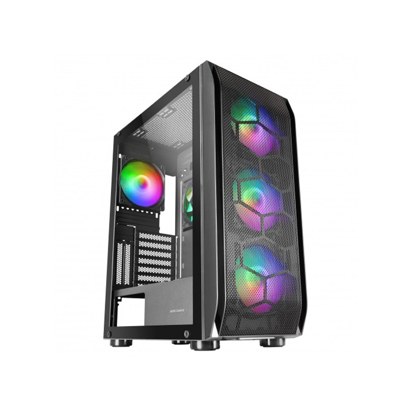 Caja e-atx mars gaming mc-kx xxl black lateral cristal templado frontal mesh incluye 5