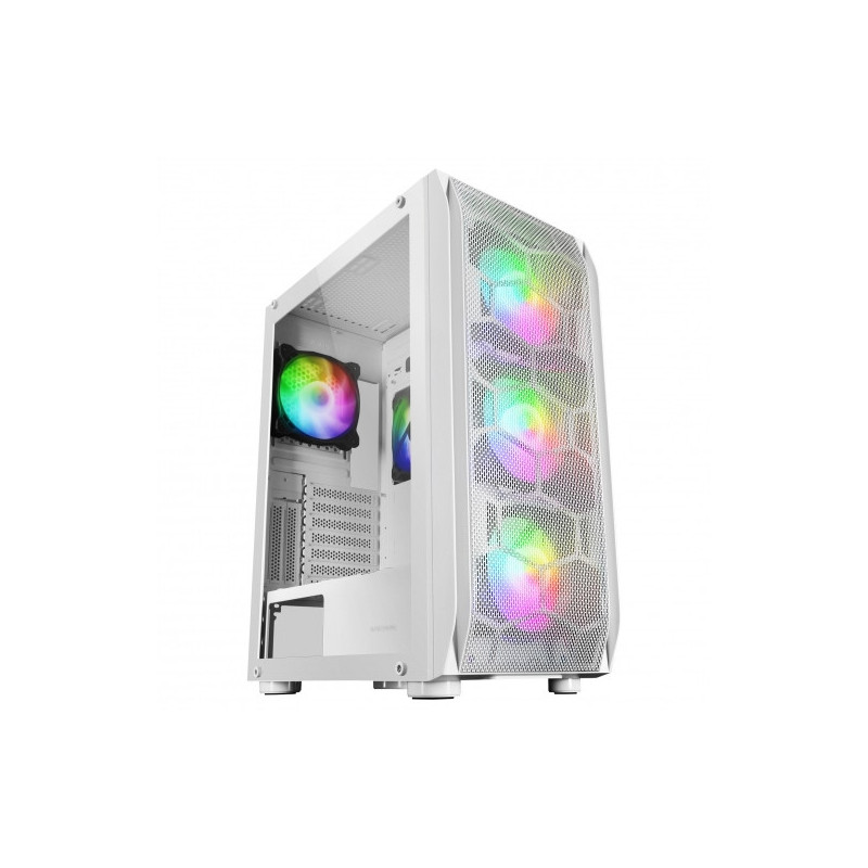 Caja e-atx mars gaming mc-kx xxl white lateral cristal templado frontal mesh incluye 5