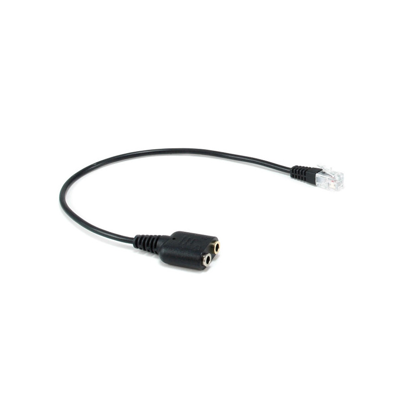 Adaptador rj9 a 3.5mm para conexion de headsets a telefono equip