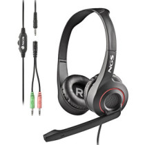 Headset ngs msx10 pro estereo  20hz/105db jack 3.5+adaptador doble ne