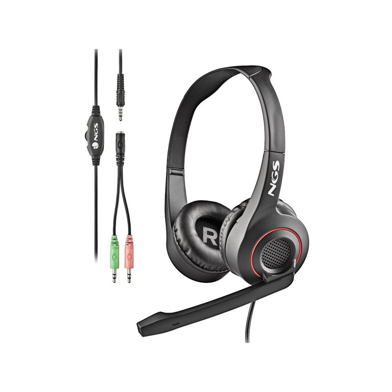 Headset ngs msx10 pro estereo  20hz/105db jack 3.5+adaptador doble ne