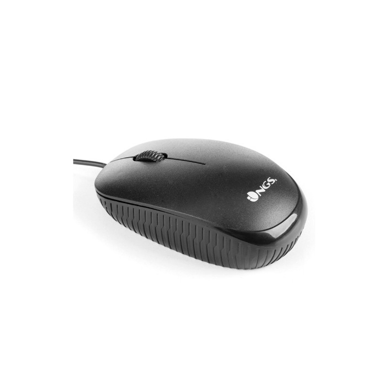 Mouse ngs flame black optico con cable