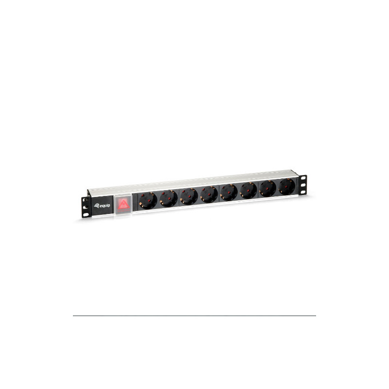 Regleta alimentacion aluminio rack 19\ 1u 8 tomas con interruptor"