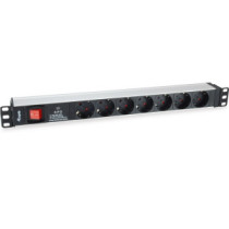 Regleta alimentacion rack 19\ 1u 7 tomas con interruptor y protector sobretension"