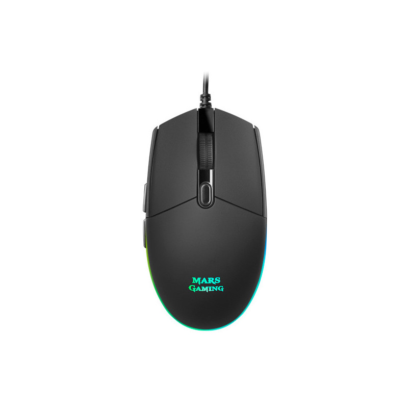 Mouse mars gaming rgb mmg black 3200dpi 6 botones iluminacion flow switches huano