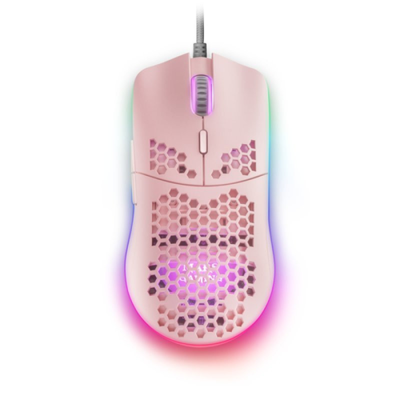 Mouse mars gaming rgb mmax diseo hive pink 12400dpi pixart 3327pro switch huano superficie perforad
