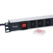 Regleta alimentacion aluminio rack 19\ 1u 8 tomas tipo iec c13 con interruptor cable 1.8m"