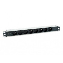 Regleta alimentacion aluminio rack 19\ 1u 8 tomas tipo shucko euro cable 1.8m"