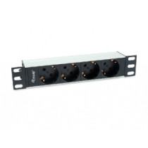 Regleta alimentacion aluminio rack 10\ 1u 4 tomas tipo shucko euro cable 1.5m"