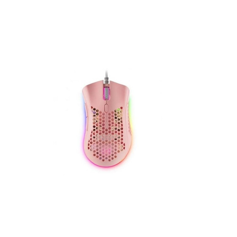 Mouse mars gaming rgb mmex dise?o hive pink 32kdpi pixart 3389pro switch superficie perforada ilumin