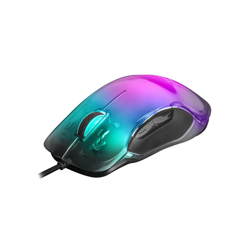 Mouse mars gaming rgb mmglow black 12800dpi iluminacion total chroma-glow con cuerpo acabado en espe