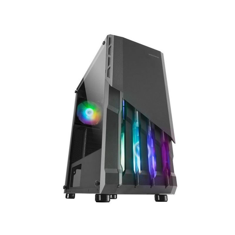 Caja atx mars gaming mc-x2 black frontal en acero ventiladores frgb sin fuente de a