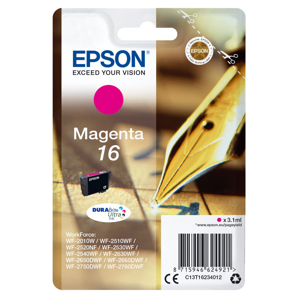 Tinta original epson t1623 magenta c13t16234022 3.1ml   con alarma