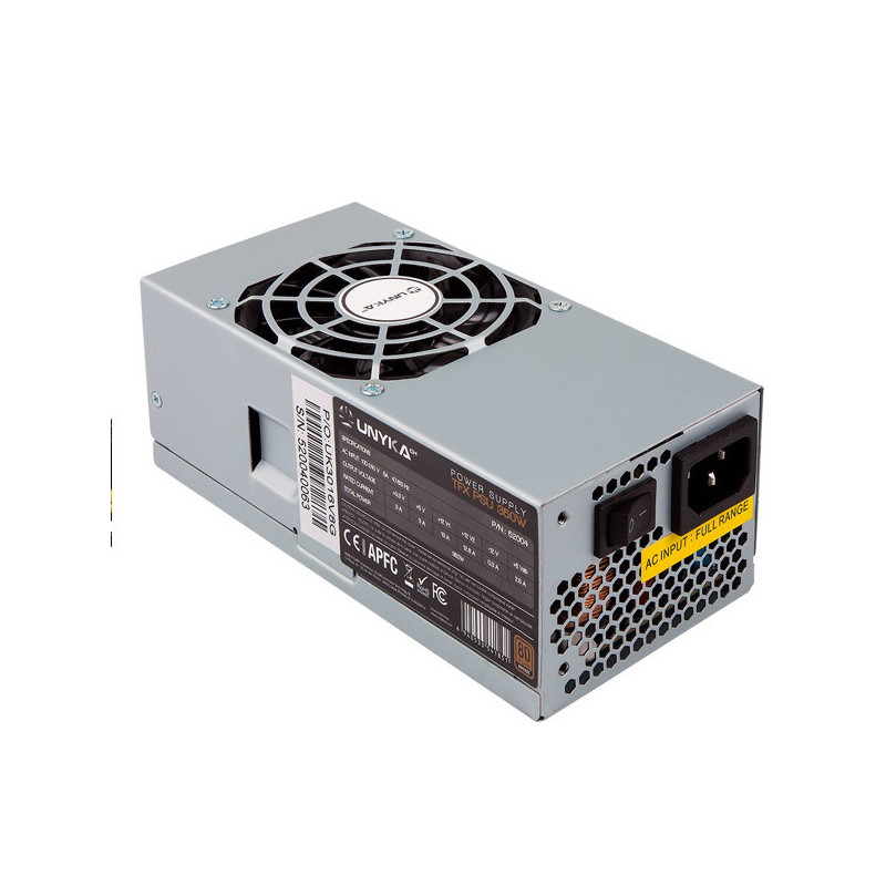 Fuente de alimentacion unykach tfx 52004 350w 80+ bronze apfc activo ventilador 80mm ultra silencios
