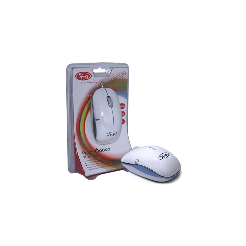 Mouse 3free mcm101/wb dise?o blanco azul