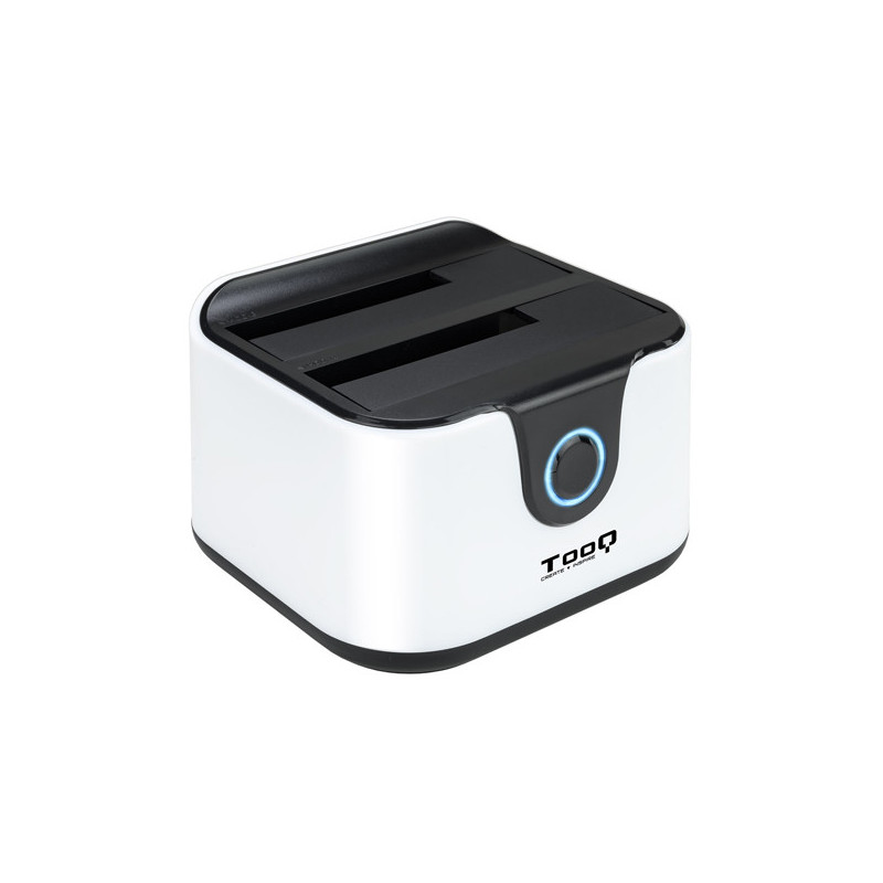 Docking station tooq tqds-802dw 2,5\/3,5\" sata usb 3.1 funcion clonacion otb negra-blanca"