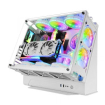 Caja microatx gaming mars gaming mcb white dise?o custom premium sistema modular sin fuente de alime