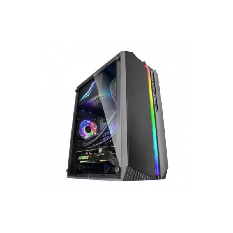 Caja microatx gaming mars gaming mc-s1 black frontal argb ventilador traser frgb ventana lateral sin
