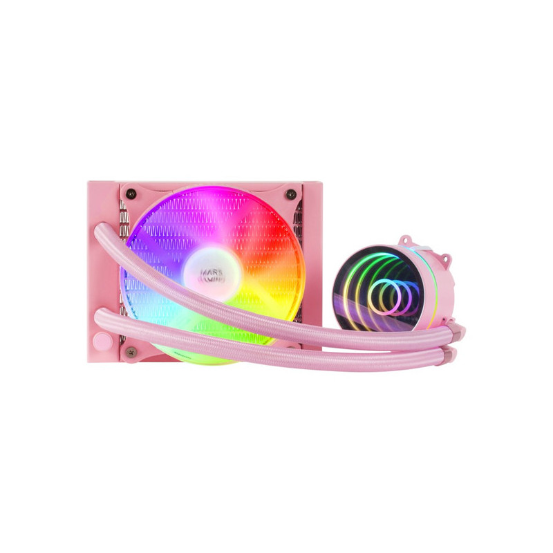 Sistema de refrigerancion liquida mars gaming ml-one120 pink 12x12 iluminacion frgb tpd 200w para pr