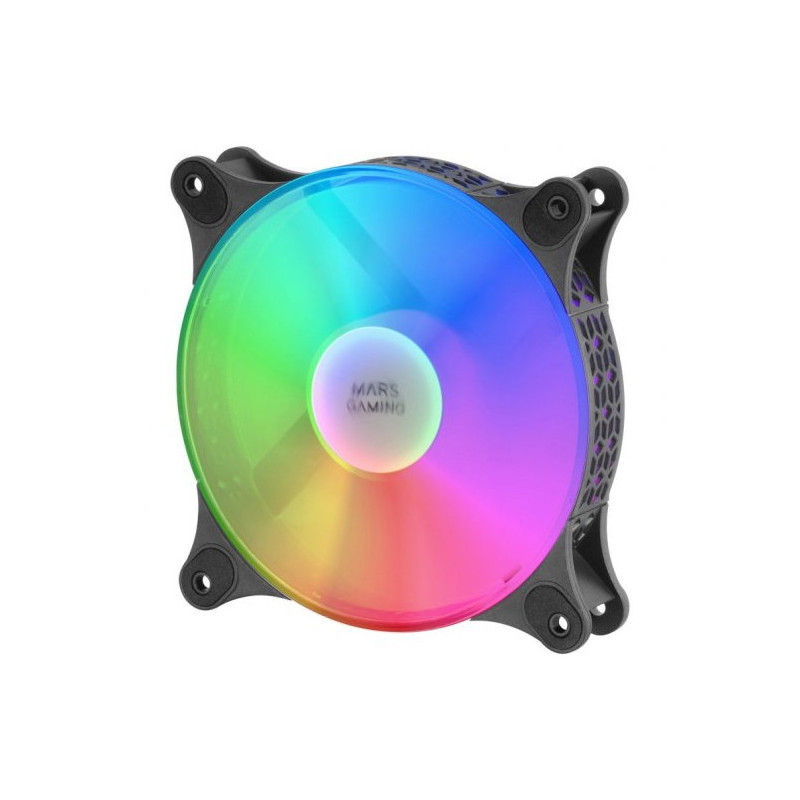 Kit 2xventilador interno frgb mars gaming mf-duo black 12x12cm ultrasilenciosos 15db iluminacion frg