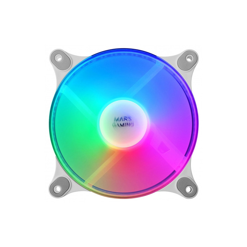 Kit 2xventilador interno frgb mars gaming mf-duo white 12x12cm ultrasilenciosos 15db iluminacion frg