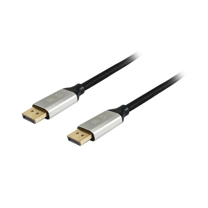 Cable displayport a displayport premium 1.4 8k/60hz 1m malla algod?n trenzado y conector aluminio eq