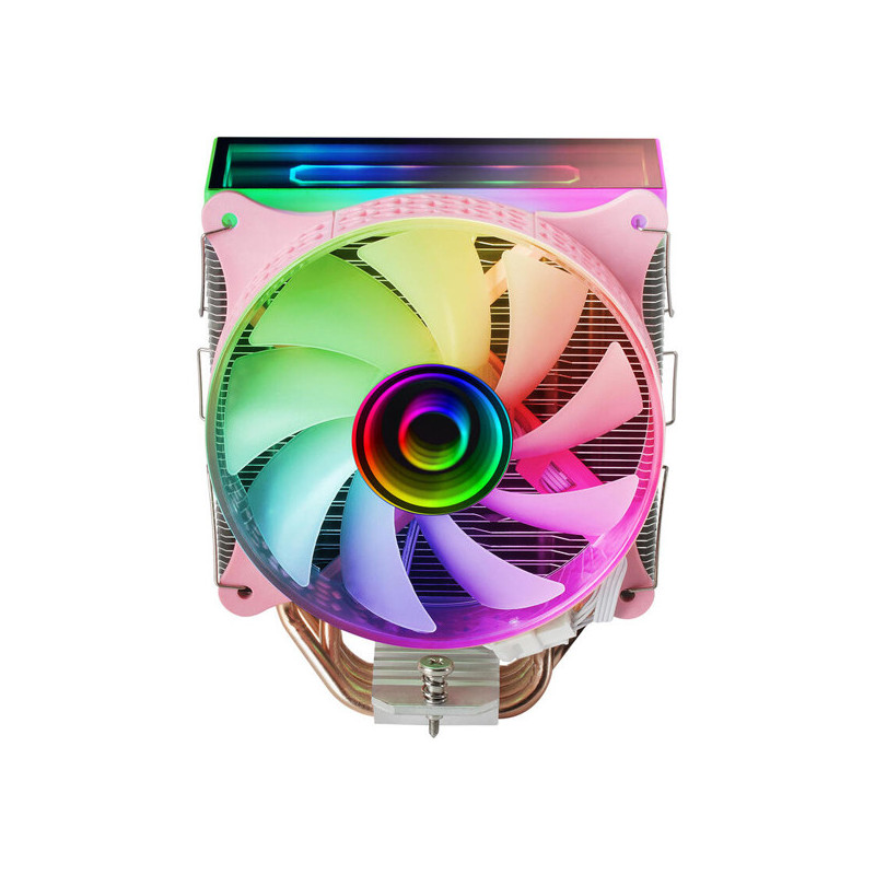 Ventilador con disipador de cpu mars gaming mcpu-vr pink dise?o doble espejo infinito 4 headpipes td