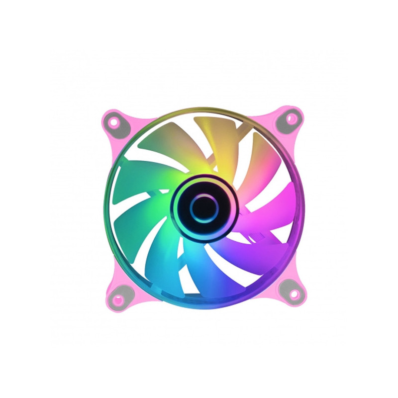 Ventilador interno mars gaming mf-3d pink 12x12cm argb efecto espejo infinito