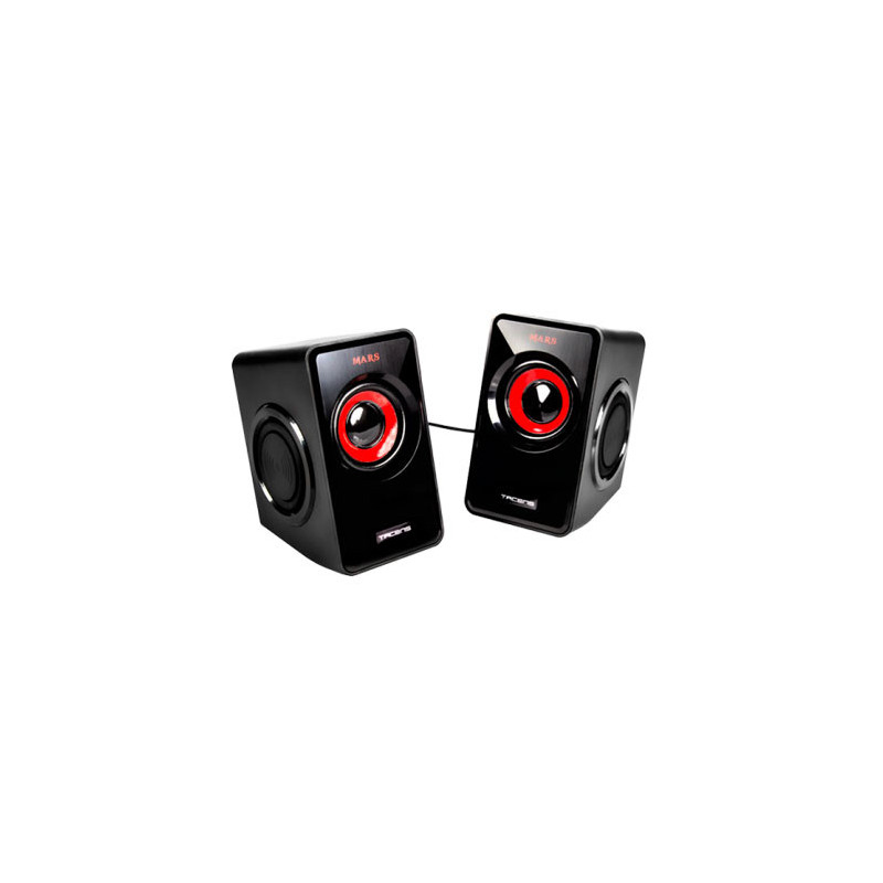 Altavoces 2.0 mars gaming ms1 10w rms vibro-subwoofer color negro y rojo