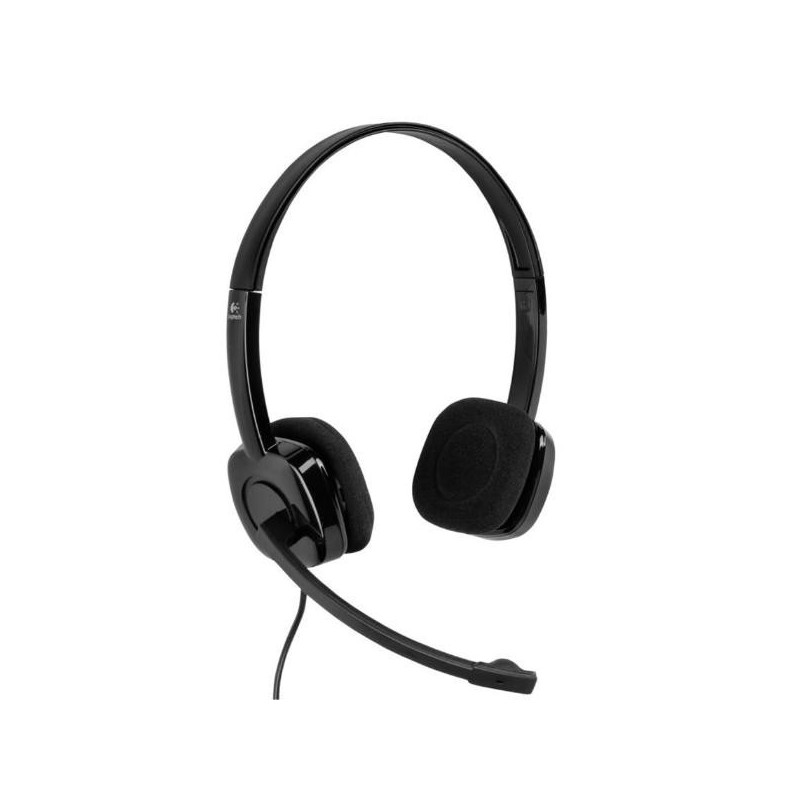 Headset logitech stereo h151 microfono control de volumen jack 3.5\ p/n:981-000589"
