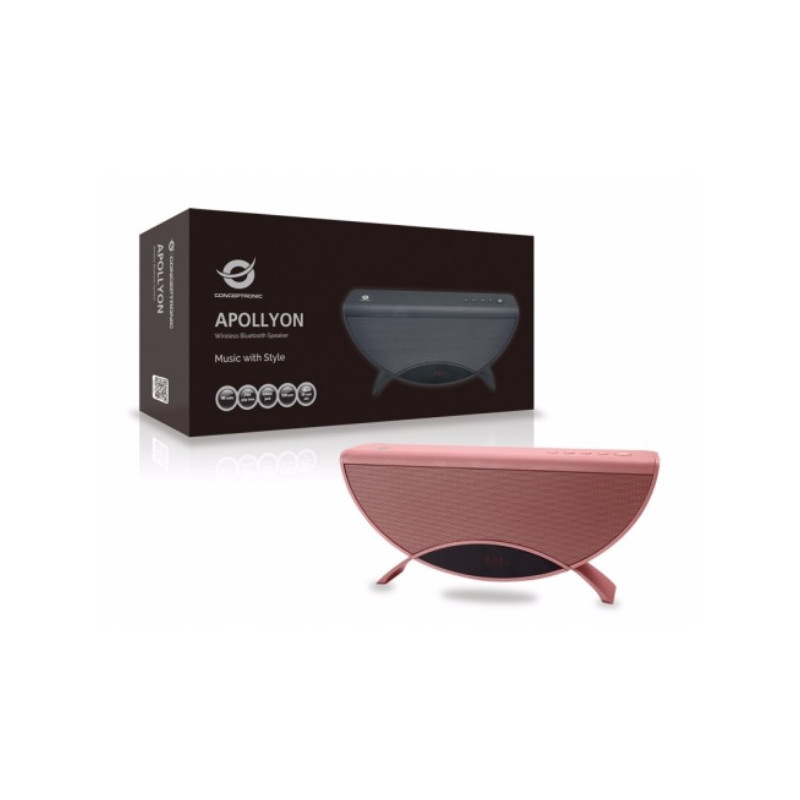 Altavoz bluetooth portable conceptronic apollyon color rojo reproduce mp3 desde usb/microsd radio fm